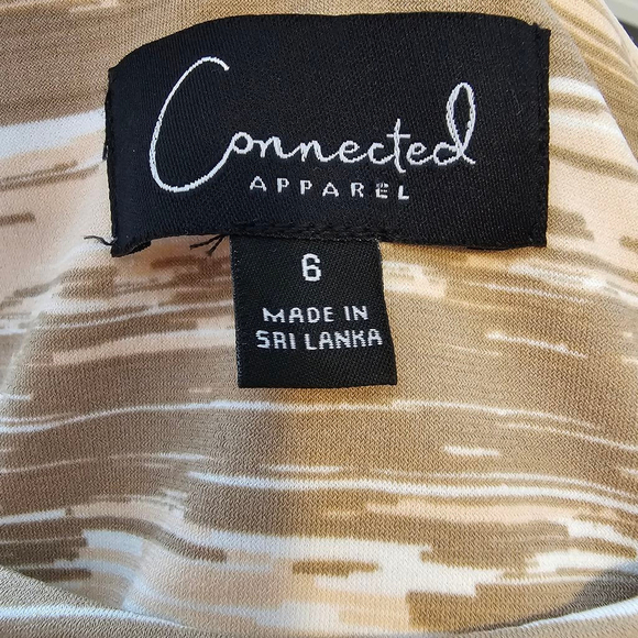 Women's Connected Apparel Dress Size 6 Brown White Tan - Picture 8 of 9